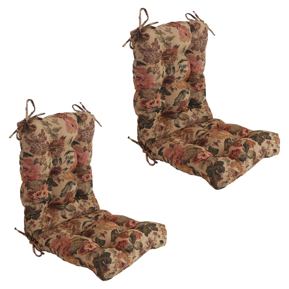 Tapestry Tufted Seat/Back Chair Cushion (Multiple Sizes)