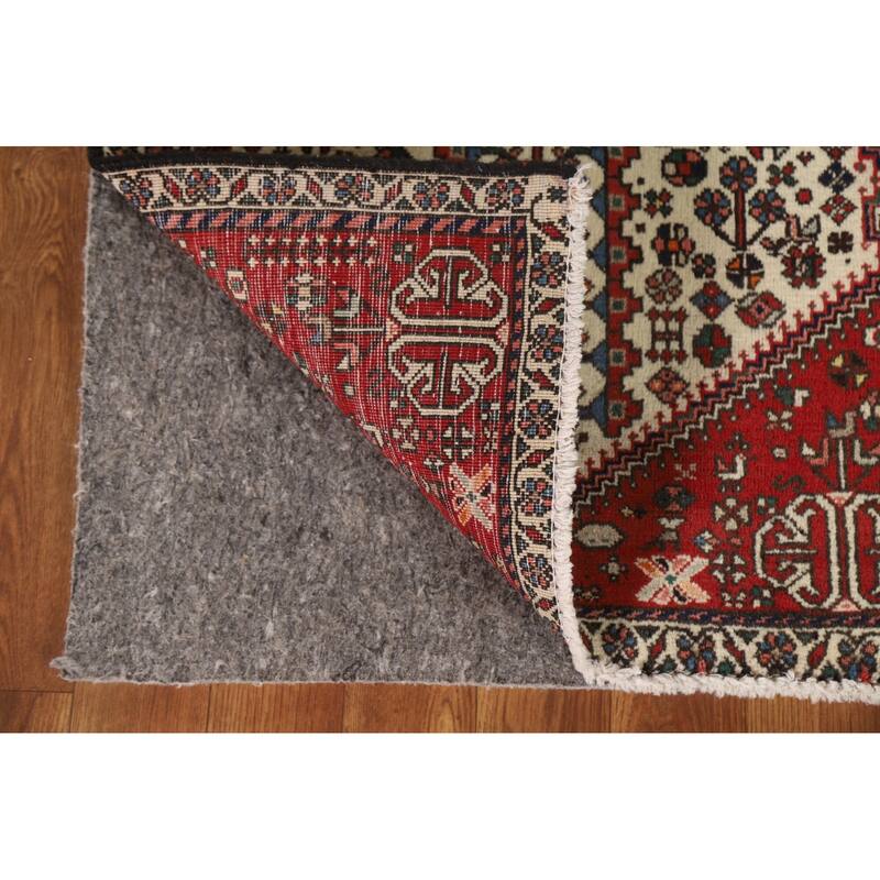 Geometric Abadeh Persian Vintage Runner Rug Handmade Wool Carpet - 2'0"x 4'9"