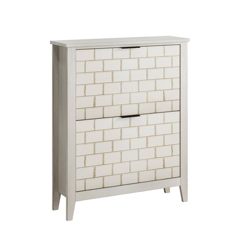 31.5 Inch Shoe Storage Cabinet, Freestanding Shoe Cabinet, Shoe Cabinet with 2 Flip Drawers, Suitable for Hallway and Entryway