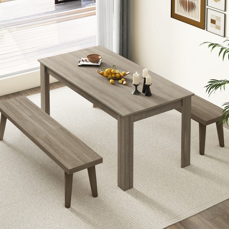 63 Inch Rectangular Modern Dining Kitchen Table for 6 People