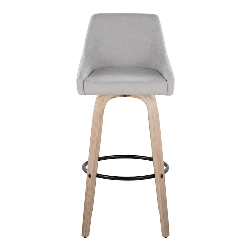The Gray Barn Hadley 30" Fixed-Height Bar Stool with Bent Wood Legs & Round Footrest (Set of 2)
