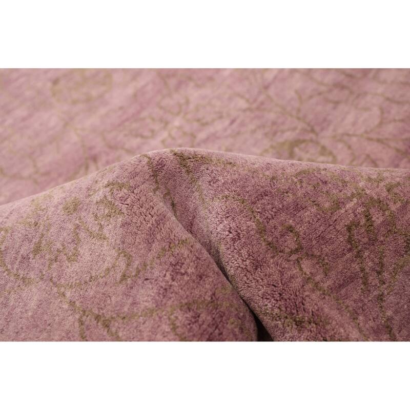 ECARPETGALLERY Hand-knotted Elysian Violet Wool Rug - 6'0 x 8'11