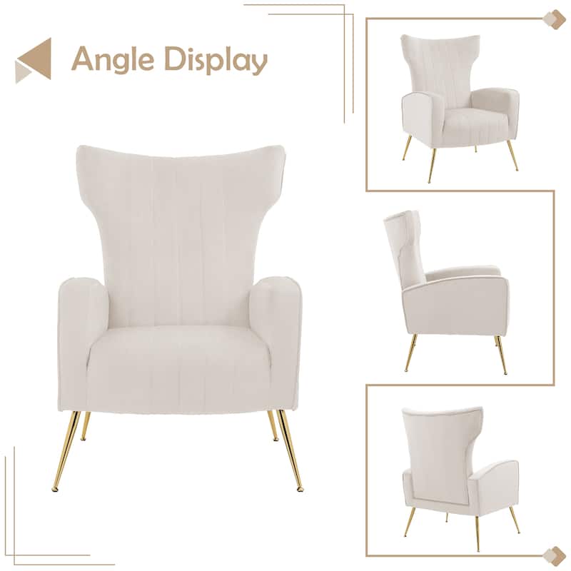 Velvet Accent Chair Upholstered Living Room Arm Chair