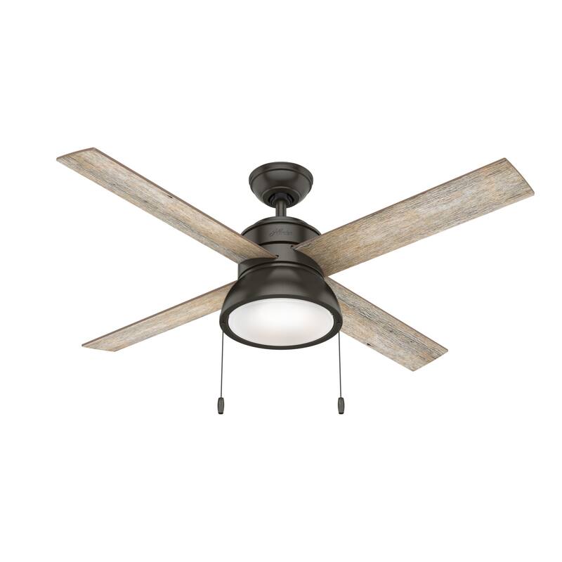 Hunter 52" Loki Ceiling Fan with LED Light Kit and Pull Chain - Transitional, Modern-Contemporary