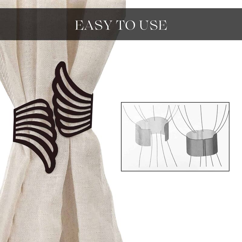 Set of 2 Cuff Metal Wings Tieback Angel - 3.8"L x 3"W x 2.5"D