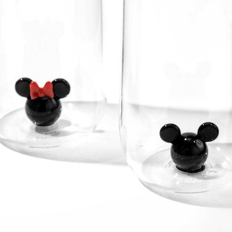 Disney Mickey & Minnie Icon Tall Highball Drinking Glass - 14 oz - Set of 2 - 14 oz