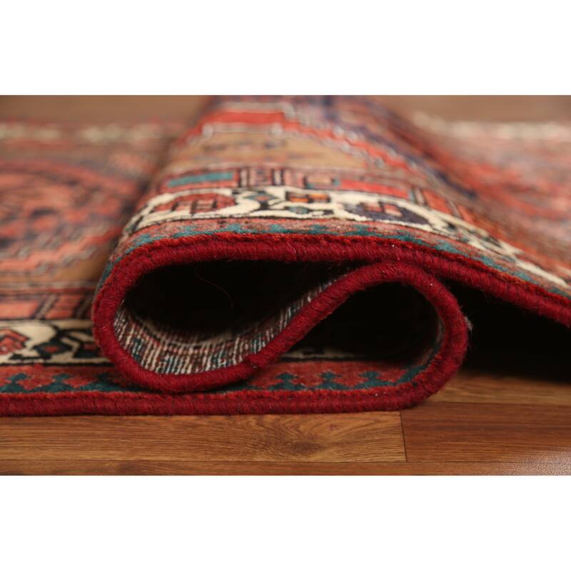 Hand Knotted Oriental 100% Wool Carpet Traditional Geometric Brown Ardebil Area Rug - 6' 9'' X 3' 9''