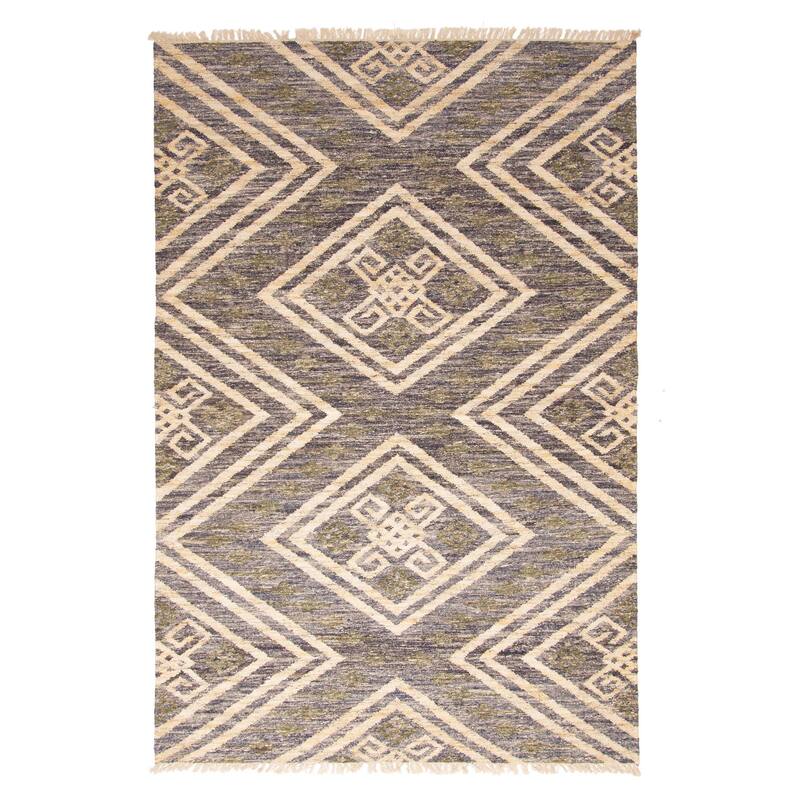 ECARPETGALLERY Flat-Weave Ankara FW Dark Grey Wool Kilim - 5'3 x 8'1