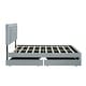 preview thumbnail 9 of 13, Queen Size Bed Velvet Upholstered Platform Storage Bed with 4 Drawers, Rivet-decorated Headboard and Embedded LED Light Strip