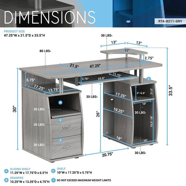 Computer Bath Desk Complete Computer Workstation Desk With Storage Computer Desks - Bed ...