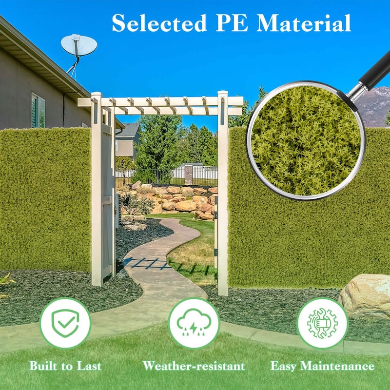 12PCS 20" x 20" Grass Wall Panels Backdrop Garden Privacy Fence Screen