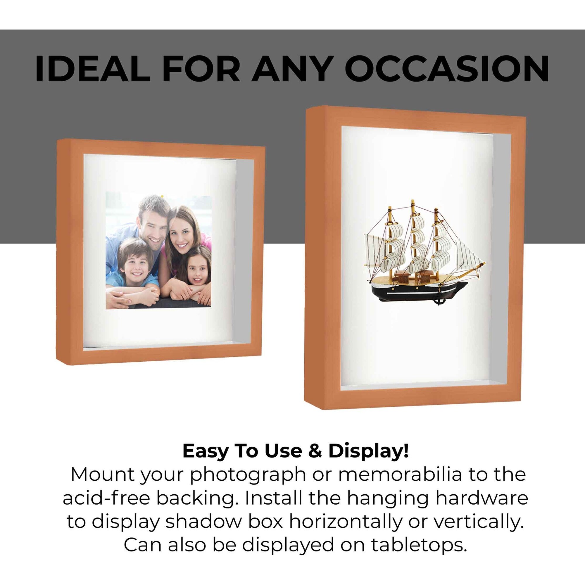 40x26 Veneer Honey Pecan Complete Wood Picture Frame with UV Acrylic, Foam Board Backing, & Hardware - Brown