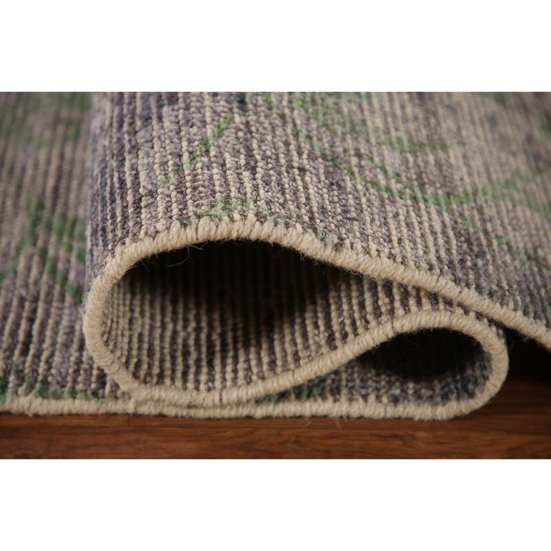Modern Indian Abstract Rug Handmade Wool Carpet - 8'0"x 9'9"
