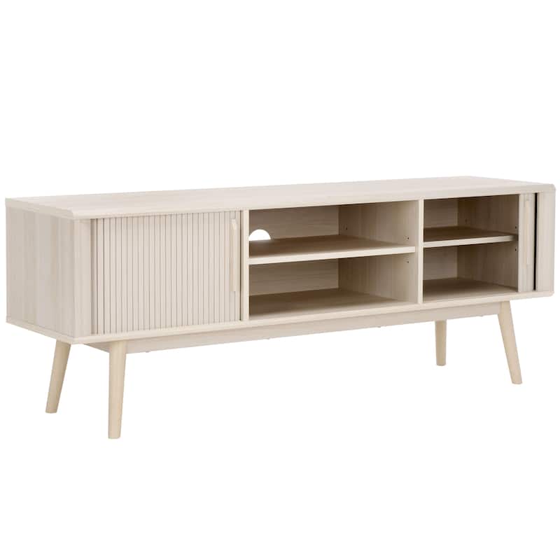 SAFAVIEH Aphra 2-Door 2-Shelf Entertainment Media Stand (Fits up to 65" Flatscreen TV) - 59 in. x 15.4 in. x 21.9 in.
