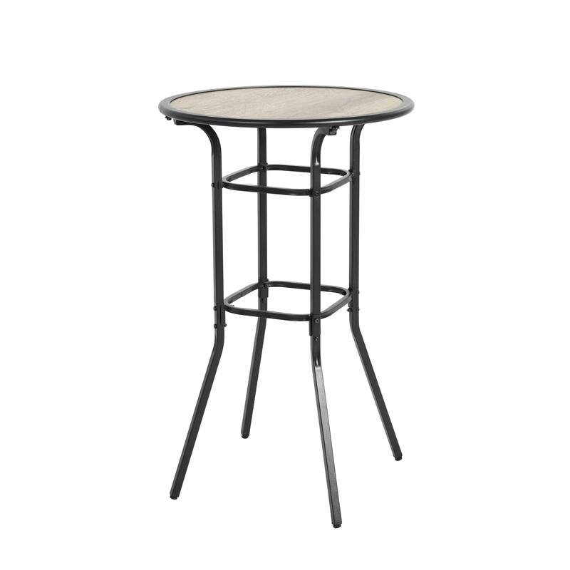 3-Piece Outdoor Bistro Set w/ 2 Swivel Chairs, Round Table, Bar Height