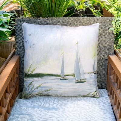 Magnolia Casual Outdoor Pillow Sailboats 18x18