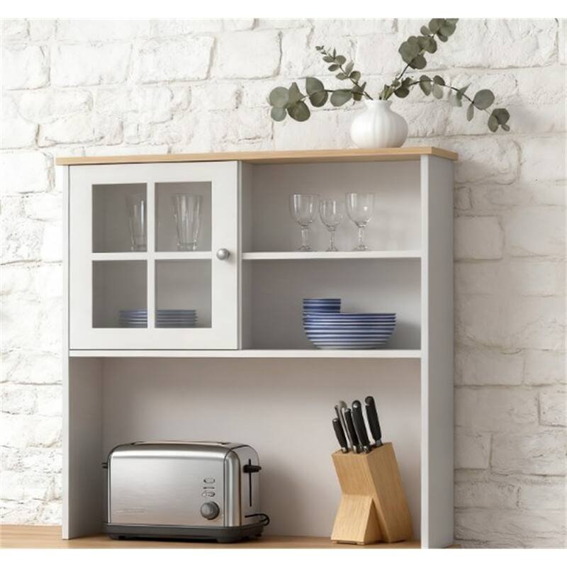 Freestanding Kitchen Pantry Cabinet with Hutch
