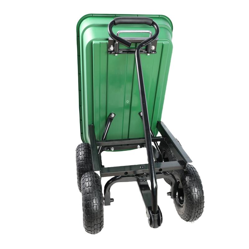 Heavy Duty Dump Truck Tool for Gardening and Outdoor Use - High Load Capacity, Wear-Resistant Tires, Easy Operation - Metal