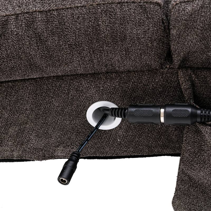 Dark Gray Modern 21.65" High Back Upholstered Chaise Lounge Chair with Remote Control and Ergonomic Electric Massage