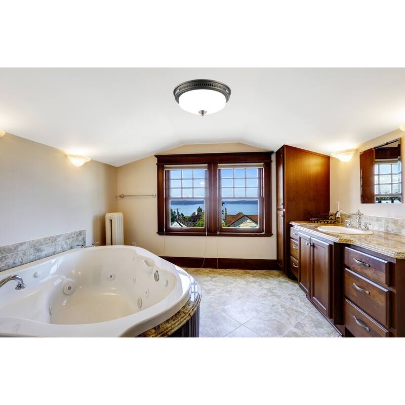 Ultra Quiet Bathroom Exhaust Fan with LED Light and Nightlight 110CFM 1.5 Sone with Round Frosted Glass Cover