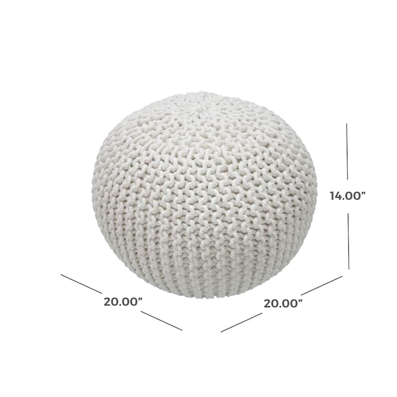 Nuloom Ling Round Knit Filled Ottoman Pouf