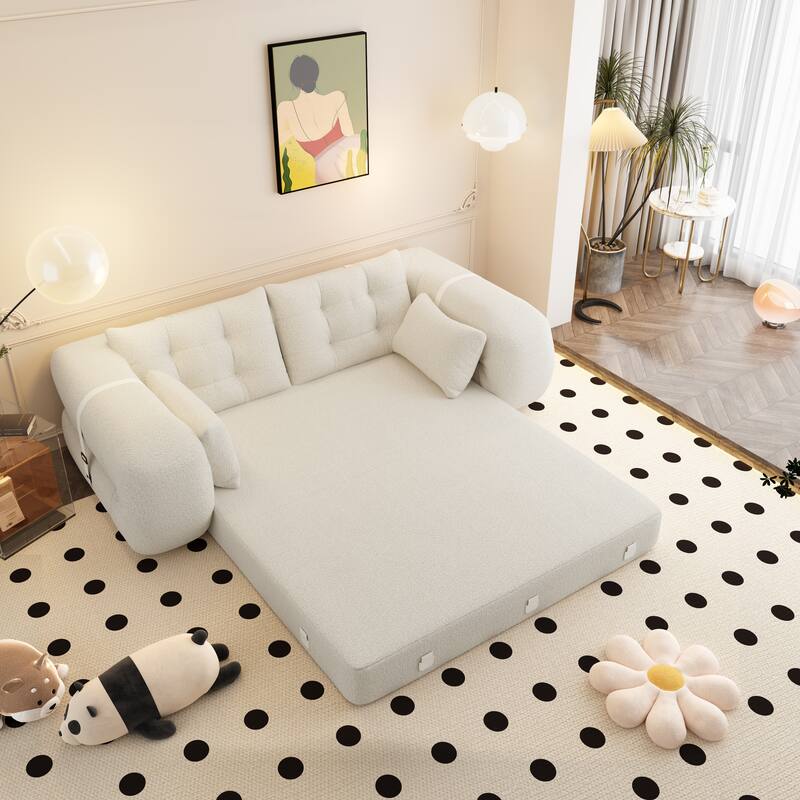 78.7″ Teddy 3-Seater Modular Sleeper Sofa with Convertible Lounge Design