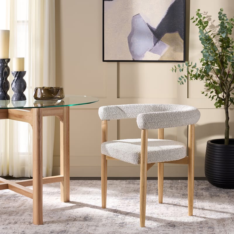 SAFAVIEH Home Kaladin Dining Chair - 27"W x 23"D x 28"H - Light Grey/Black