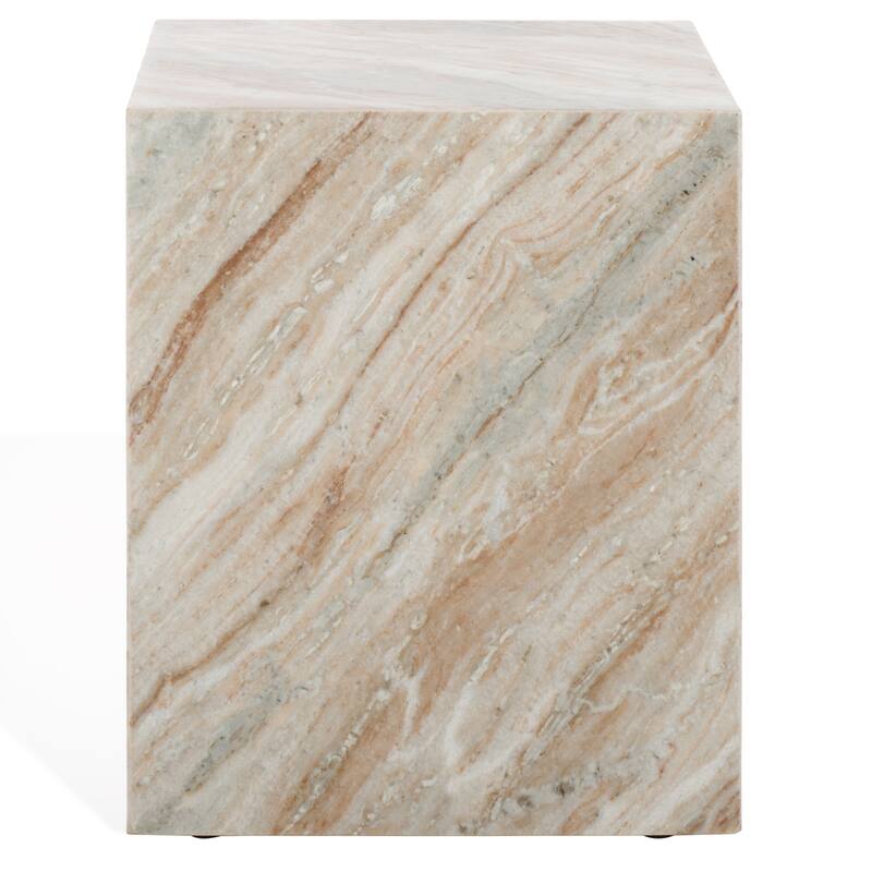 SAFAVIEH Couture Katharina Marble Plinth Accent Table - 15"W x 15"D x 18"H