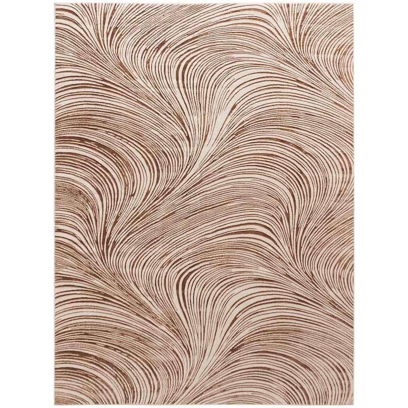 DKNY Central Park West Indoor only Abstract Glam Area Rug - Beige/Brown - 9' x 12' - Rectangle