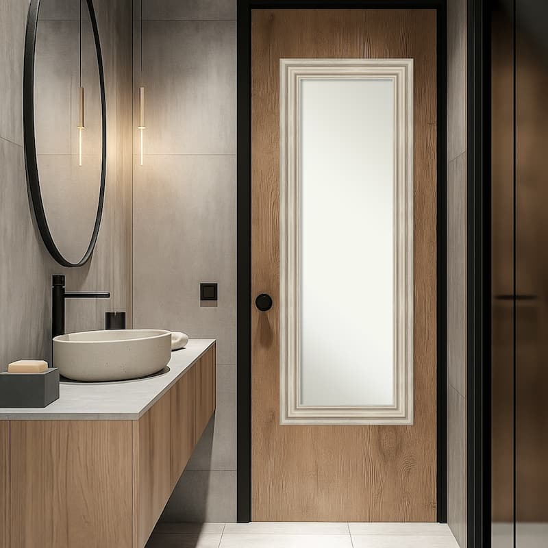 Sierra Non-Beveled Wood Framed Full-Length On the Door Mirror