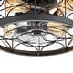 preview thumbnail 120 of 191, 16.5"/18.5"/20"/23.6"/24"/28" Vintage Distressed White Low Profile Caged Ceiling Fan with Light and Remote (7/6/5/3-Blade)