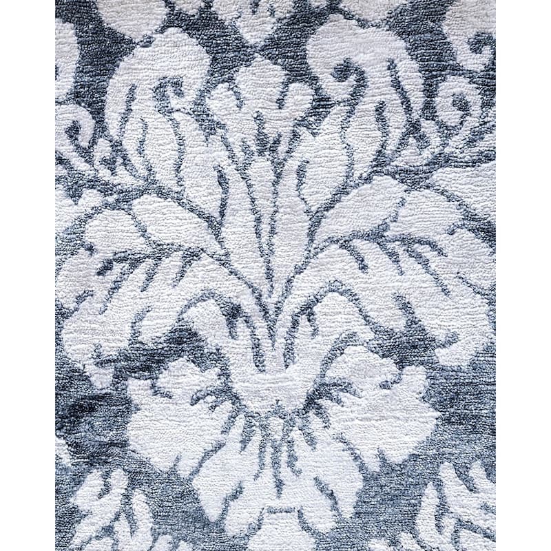 Modern One-of-a-Kind Hand-Knotted Area Rug - White, 9' 2" x 12' 4" - 9' 2" x 12' 4"