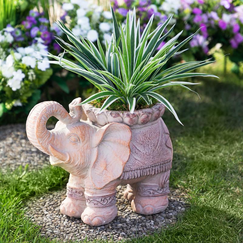Elephant Outdoor Garden Planter - 13.75"