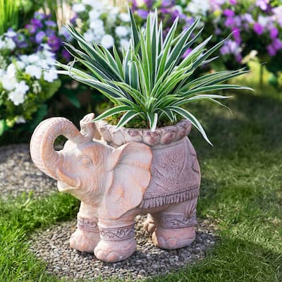 Elephant Outdoor Garden Planter - 13.75"