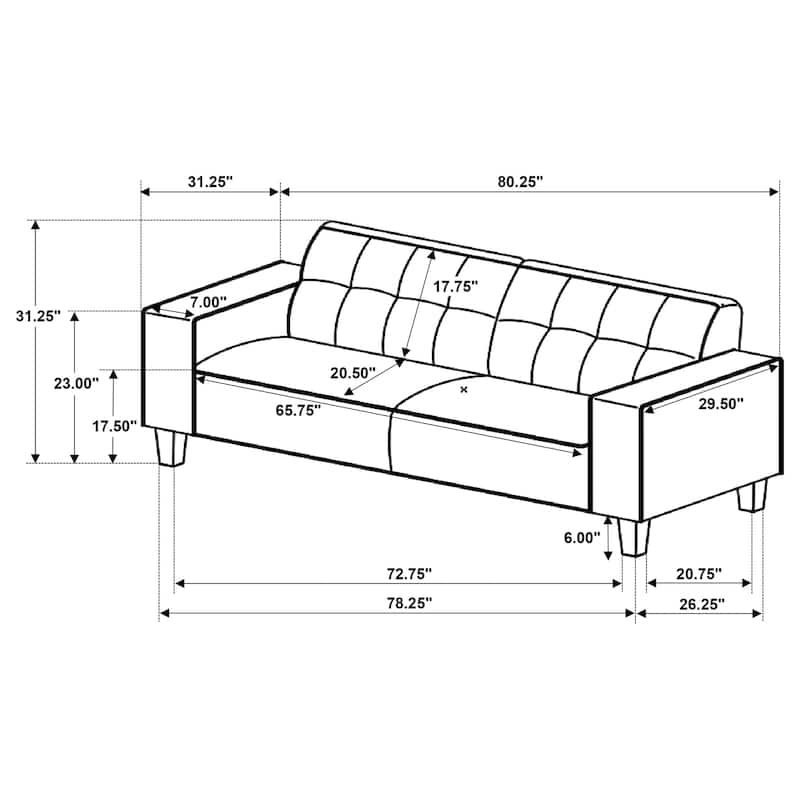 Deerhurst Transitional Upholstered Track Arm Sofa
