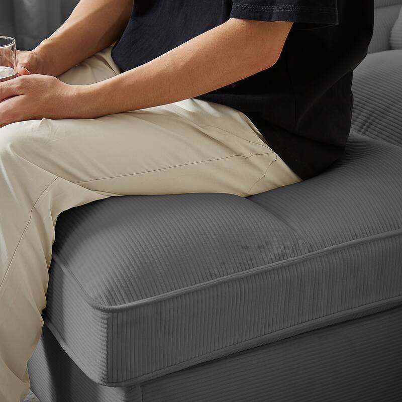 Sectional Sofa Bed Sleeper Sofa with Storage, U-Shaped 4-Seater Chaise Lounge Sofa with Cup Holders & USB Charge