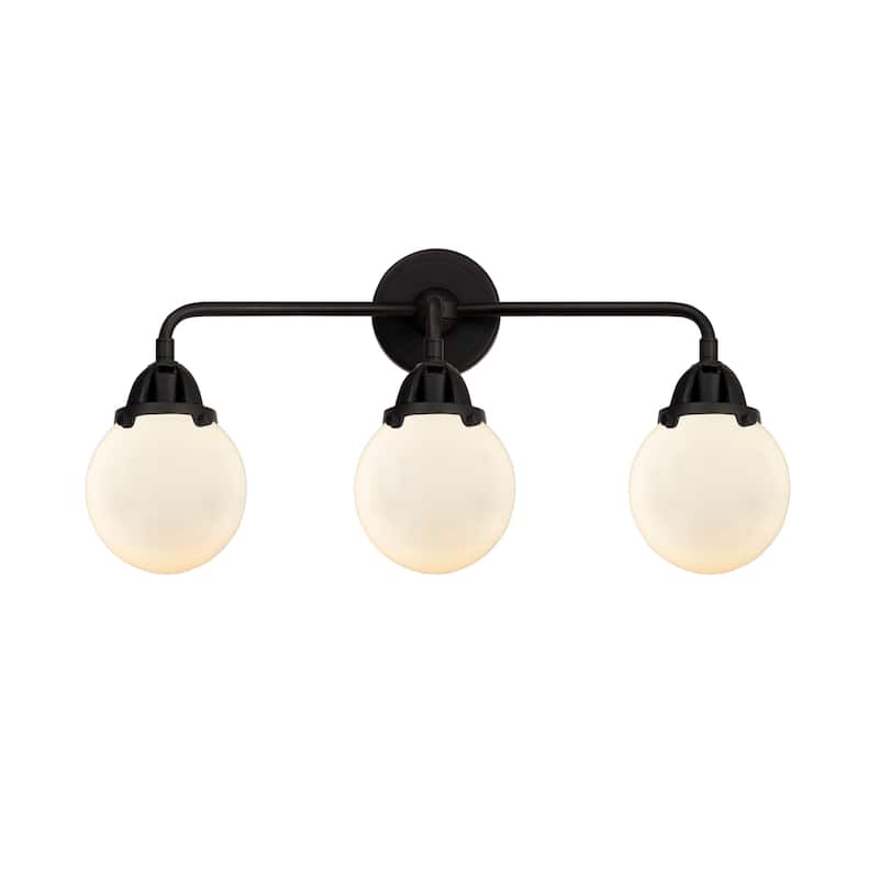 Innovations Lighting 288-3W-10-24 Beacon Vanity Beacon 3 Light 24" - Matte Black / Matte White