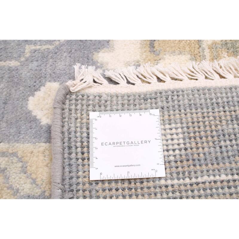 ECARPETGALLERY Hand-knotted Royal Oushak Dark Grey Wool Rug - 7'10 x 10'1