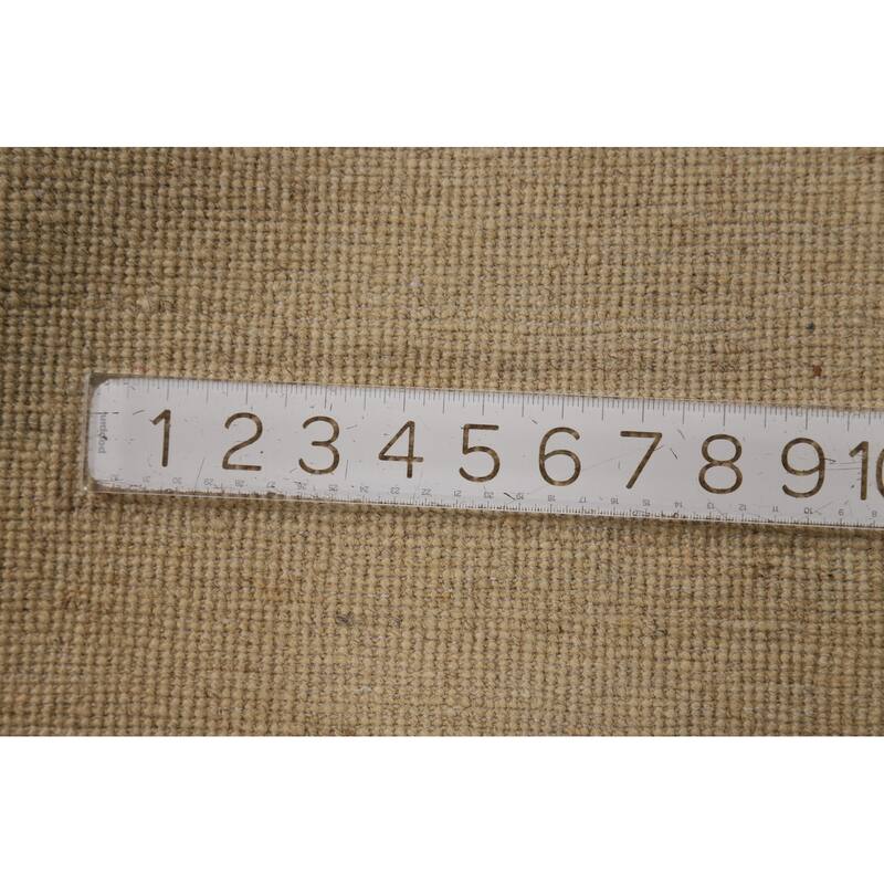Modern Gabbeh Oriental Foyer Rug Handmade Beige Solid Wool Carpet - 3'4"x 4'10"