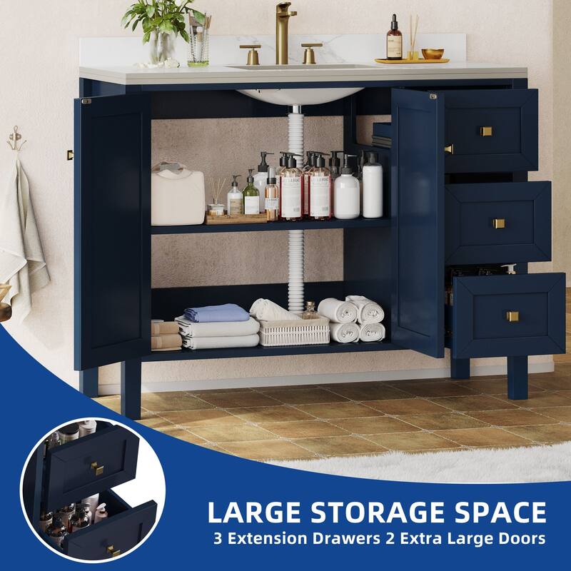 Moasis 36"/40"/ 47" Bathroom Vanity Cabinet with Sink