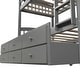 preview thumbnail 8 of 13, Modern Design Wood Bunk Bed with Ladder, Multifunctional Trundle Bunk Bed with Drawers, Grey