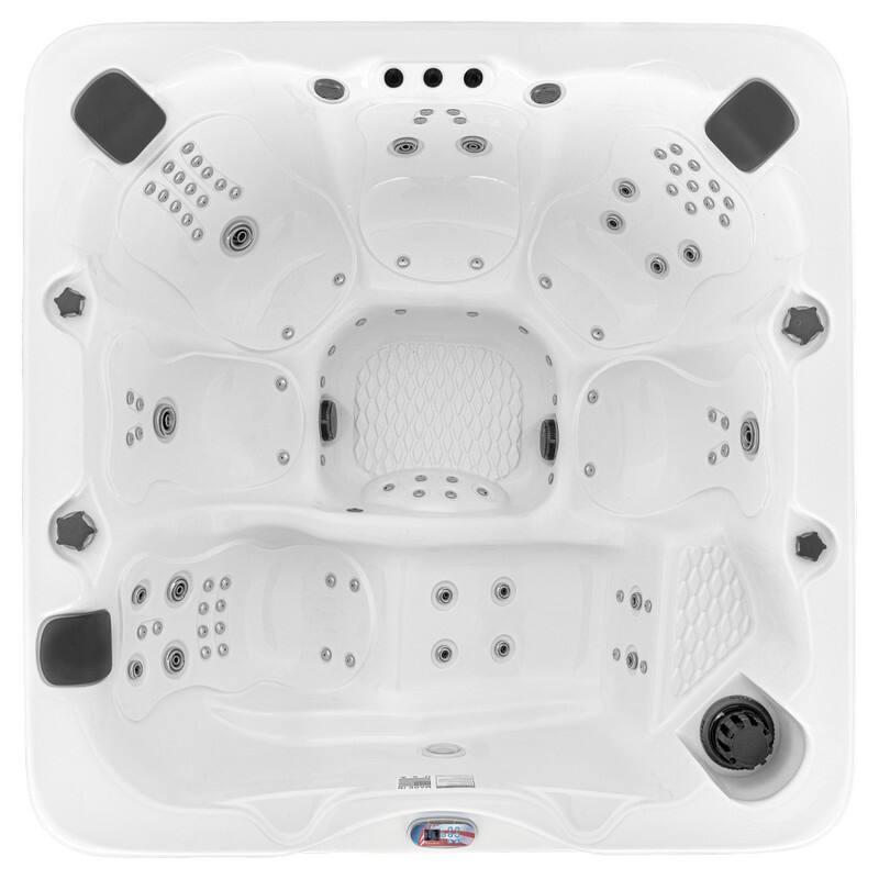 6-Person 100-Jet Premium Acrylic Lounger Spa Standard Hot Tub with Bluetooth Sound System and LED Waterfall