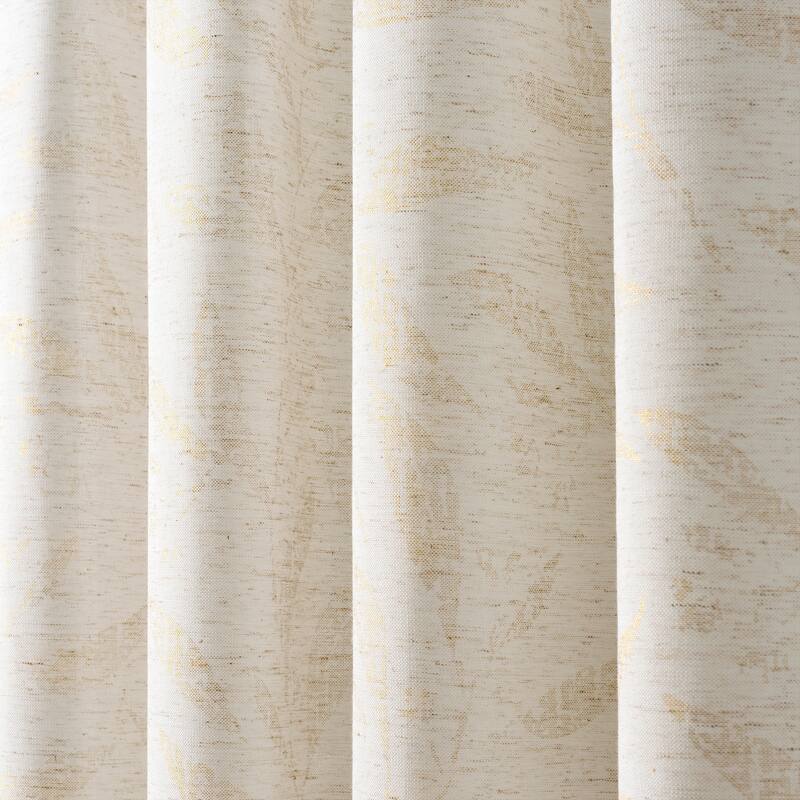 Martha Stewart Metallic Leaves Poletop Curtain Panel Pair