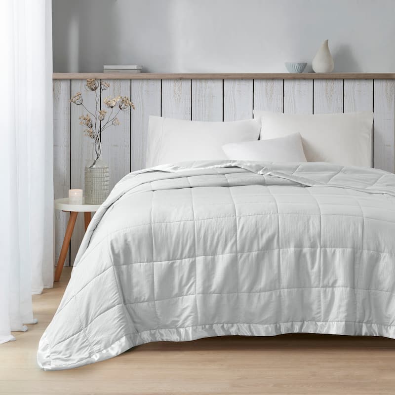 Madison Park Parkman Oversized Down Alternative Blanket with Satin Trim