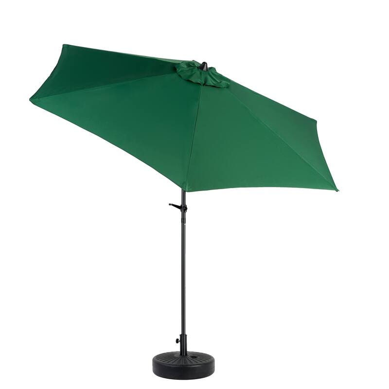 8.66 ft. Steel Market Outdoor Patio Umbrella with 6 Ribs, Push Button Tilt&Crank for Deck, Pool (No Base)