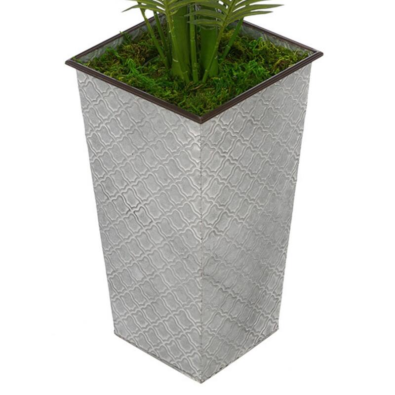 Faux Areca Palm in Designer Metal Planter