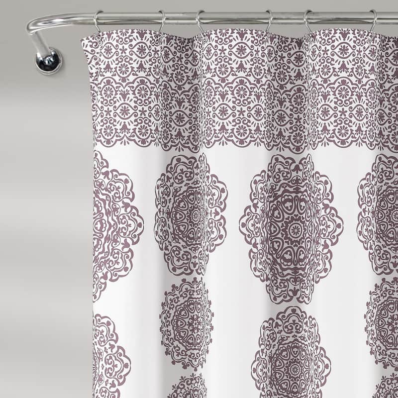 Lush Decor Stripe Medallion Shower Curtain