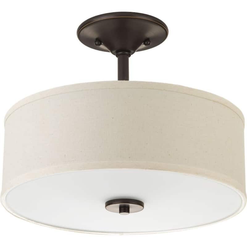 Inspire Collection Two-Light 13" Semi-Flush - 8.250" x 15.250" x 15.370" - 8.250" x 15.250" x 15.370"