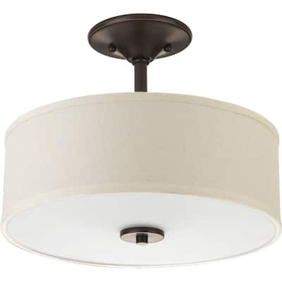 Inspire Collection Two-Light 13" Semi-Flush - 8.250" x 15.250" x 15.370" - 8.250" x 15.250" x 15.370"