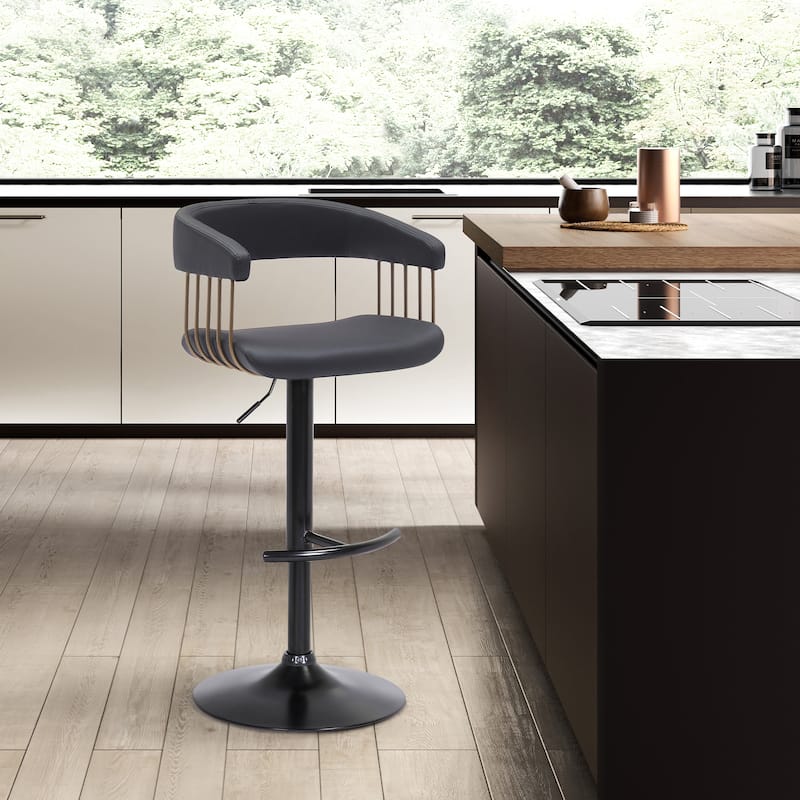 Calista Upholstered Adjustable Height Swivel Counter or Bar Stool